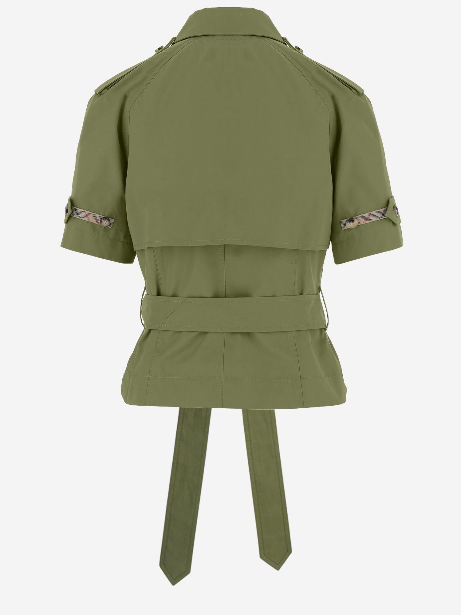 CAMICIA TRENCH CROPPED IN POPELINE DI COTONE 8117711 PASTURE BURBERRY 