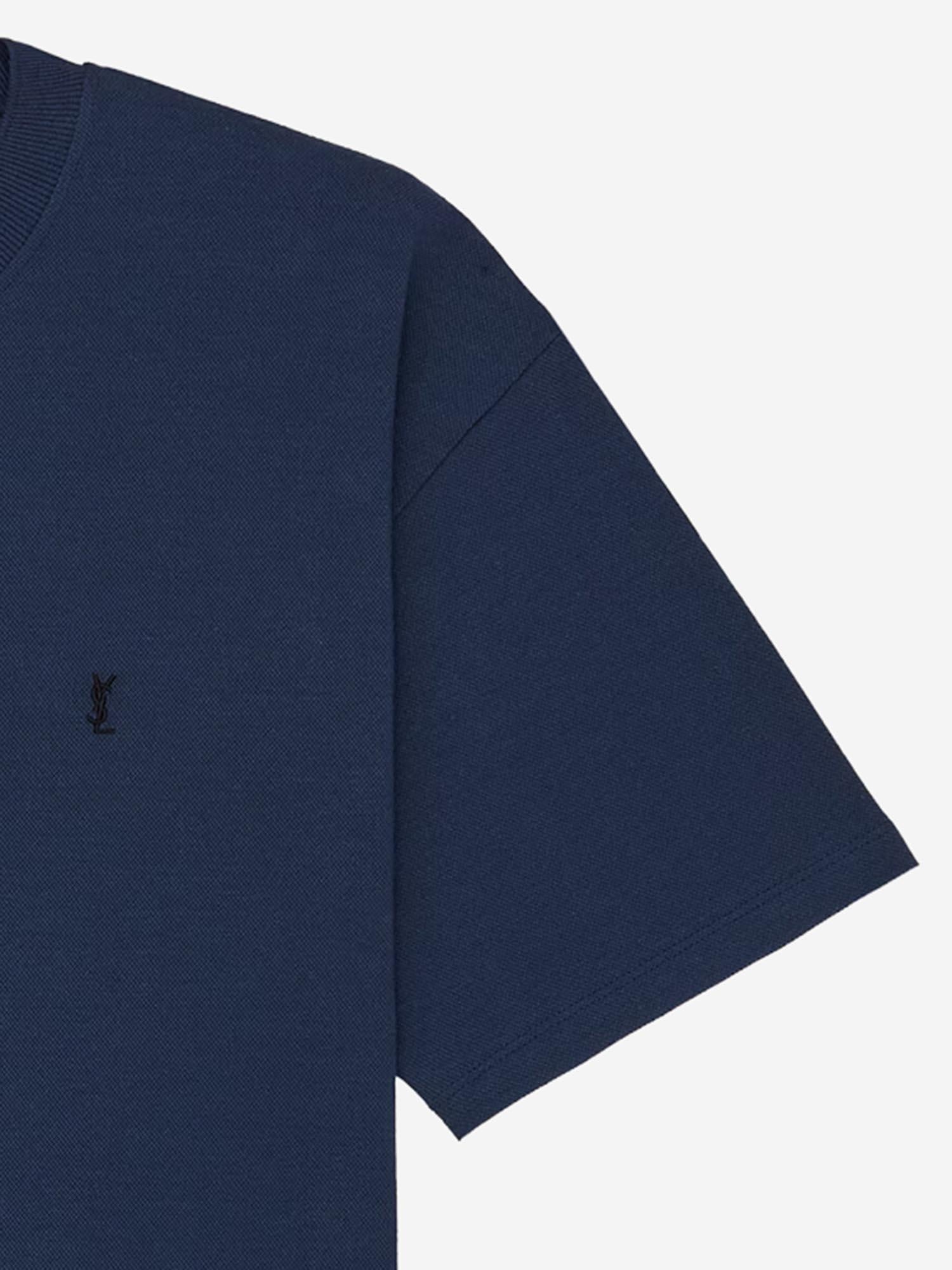 T-SHIRT IN PIQUET DI COTONE CON LOGO 832941 Y37HC4110 SAINT LAURENT 