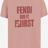 T-SHIRT IN COTONE CON LOGO JUI199 7AJF1T6P FENDI KIDS 