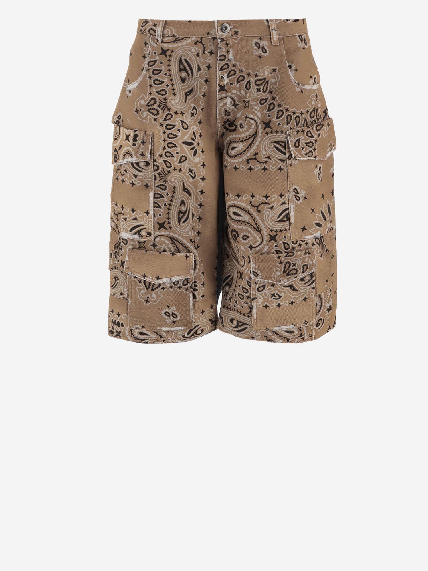 JEANS CORTI IN COTONE CON MOTIVO BANDANA DAM26B02 DESERT DONT @ ME 