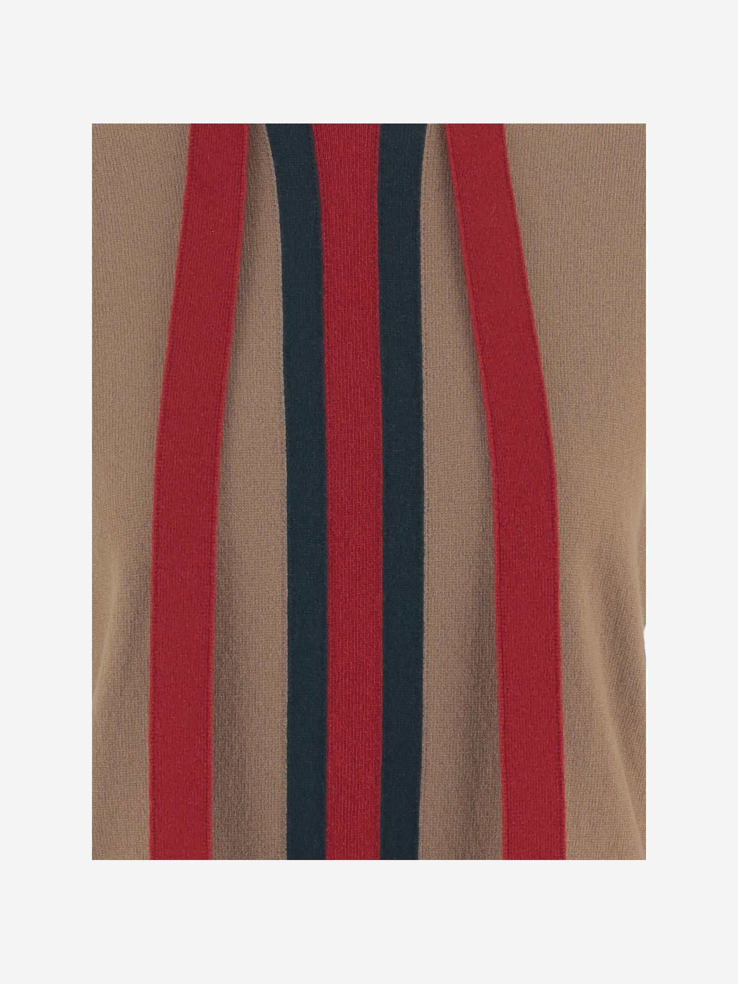 MAGLIA IN CASHMERE CON NASTRO WEB 864968 XKFGP2149 GUCCI 