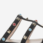 SANDALI SLIDE ROCKSTUD IN SUEDE 8W2S0C49 JTI0NO VALENTINO GARAVANI 