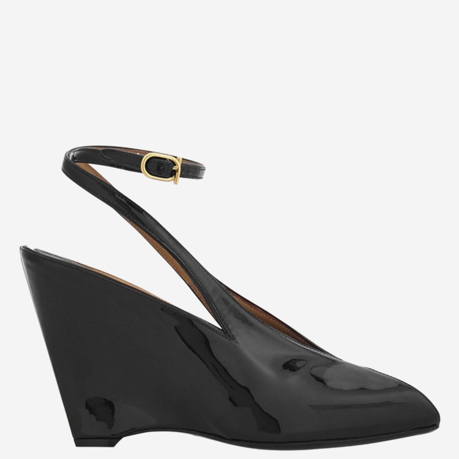 Sandali peep toe con zeppa 01K873 001NEROBISCOTTONERO SALVATORE FERRAGAMO 
