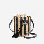 BORSA PICCOLA A SECCHIELLO IN RAFIA A RIGHE 8W2B0T03 IXUC8K VALENTINO GARAVANI 