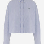 CAMICIA IN COTONE CON MOTIVO A RIGHE MK1659 19EAF0UB3 MIU MIU 