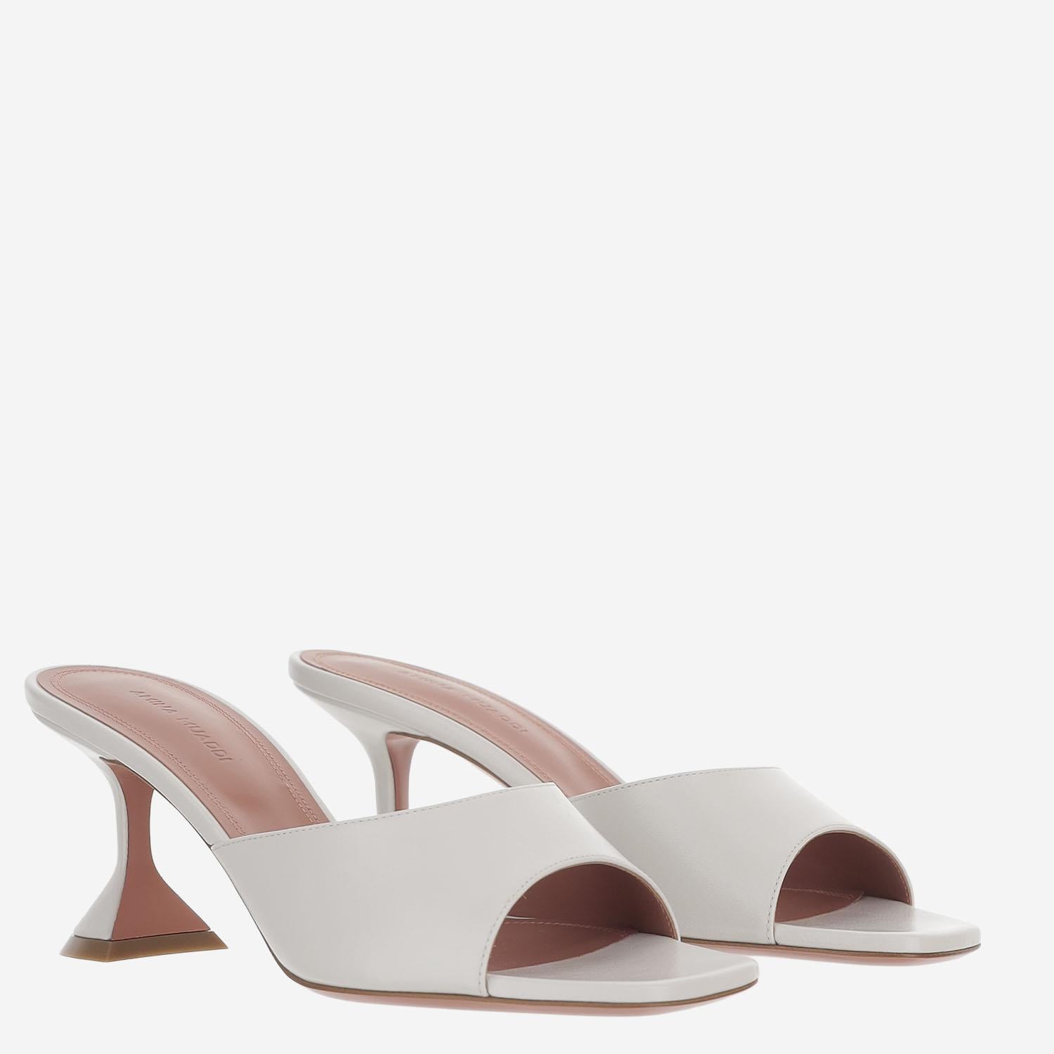 SANDALI LUPITA IN PELLE LUPITASLIPPER 70WHITE AMINA MUADDI 