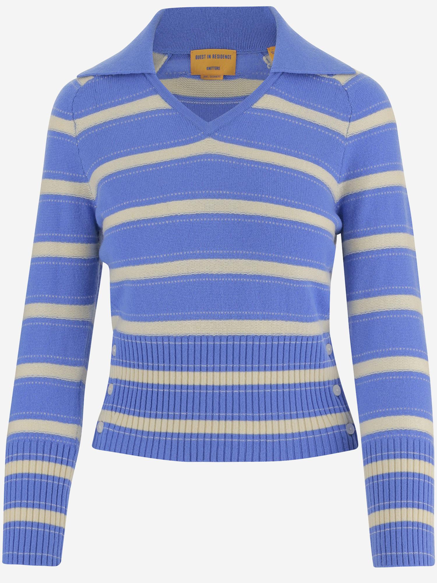 MAGLIA IN CASHMERE A RIGHE W40510AM SAILCOMBO GUEST IN RESIDENCE 