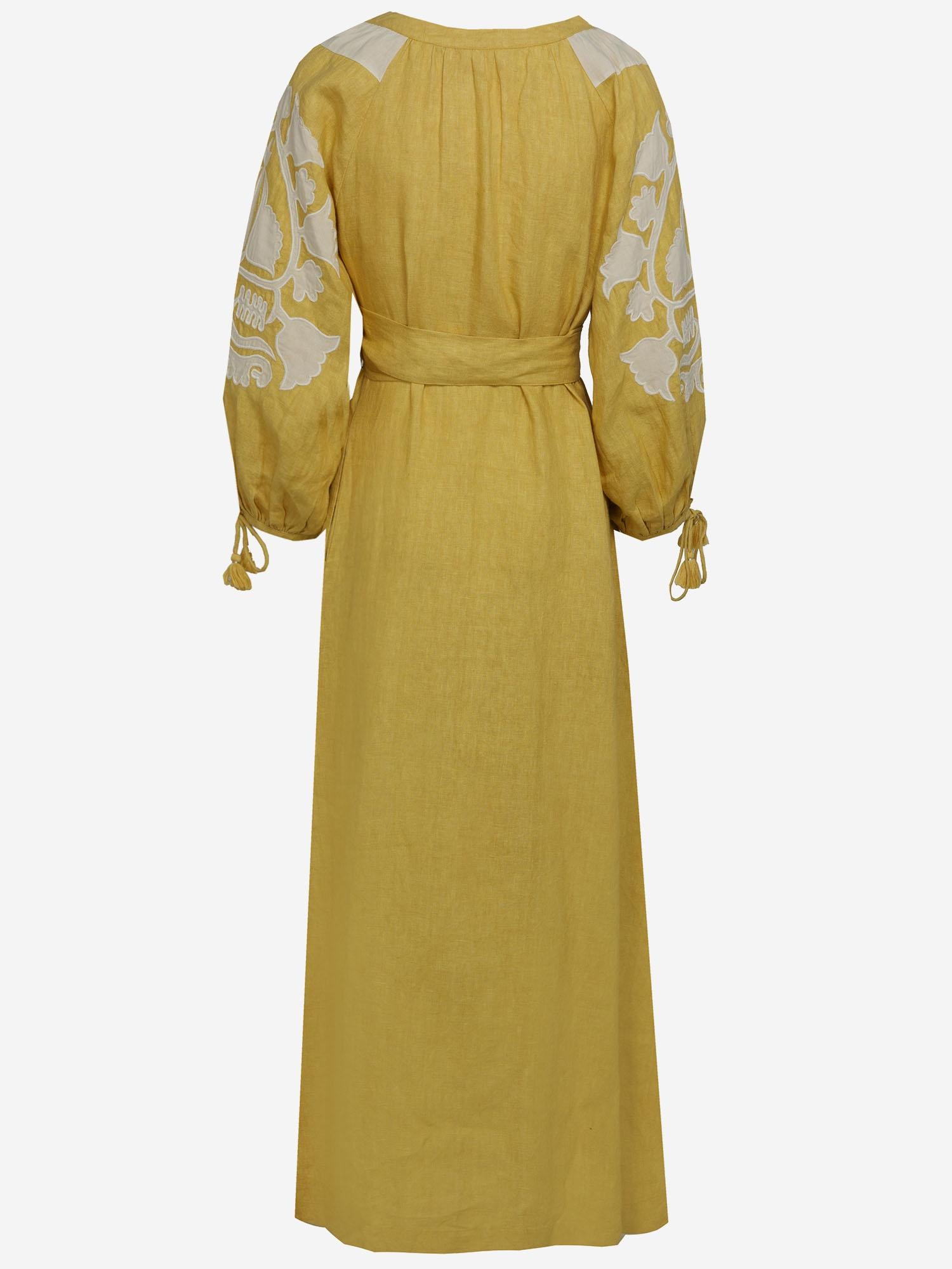 Abito keira in lino KEIRA YELLOW PHILIPPA 1970 