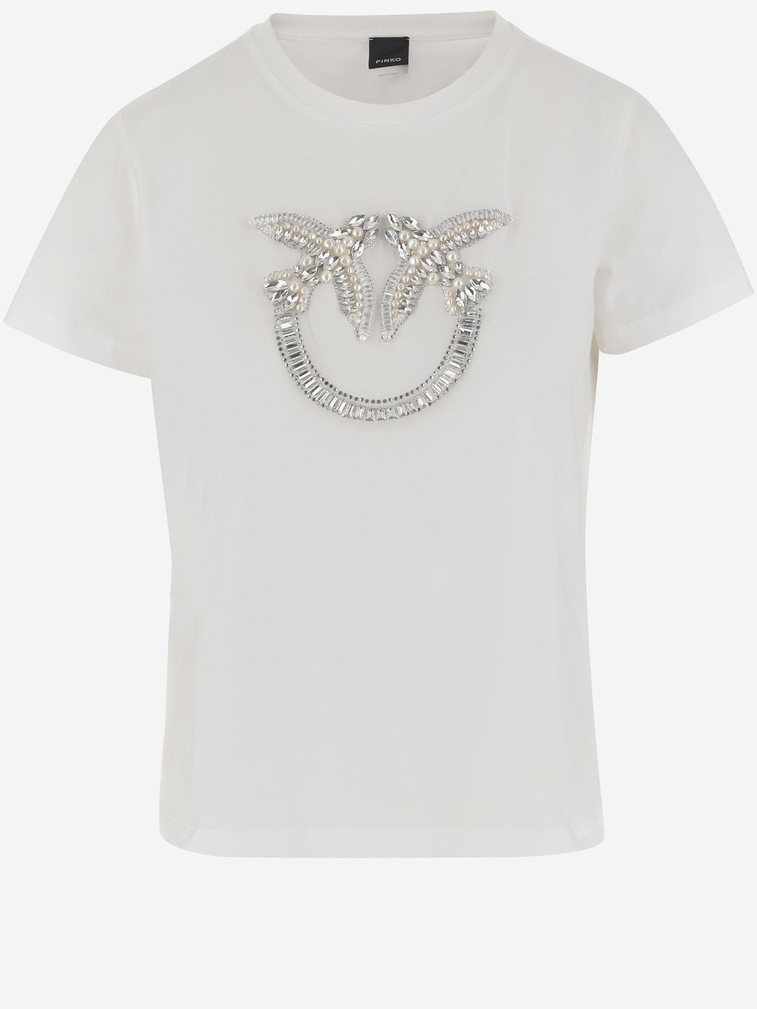 T-SHIRT IN COTONE CON LOGO 100535 A2RNZ05 PINKO 