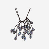 COLLANA in suede CON perle nere VNMVN WHITEROSEGRIGIO MELA 