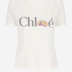 T-SHIRT IN COTONE CON STAMPA LOGO CH26SJH08197 101 CHLOE 