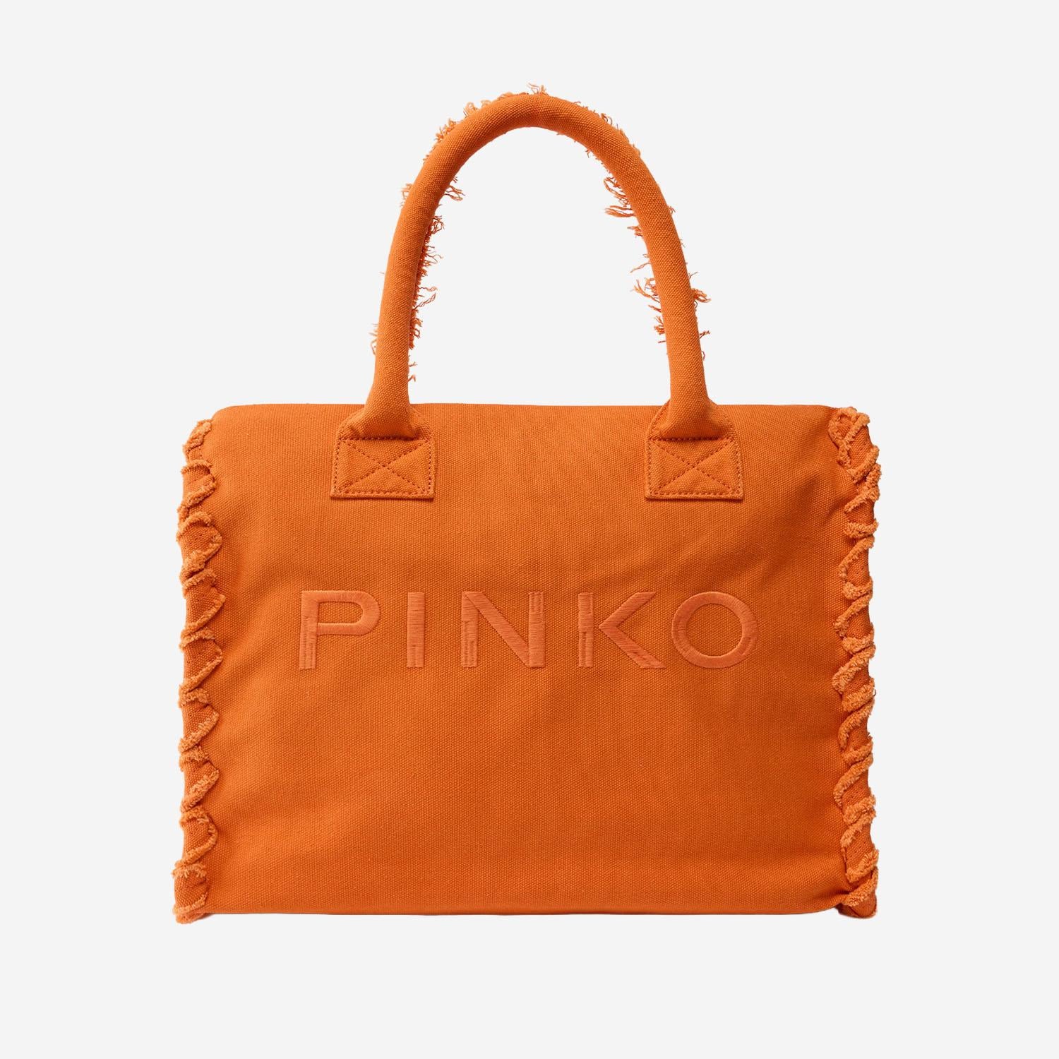 BORSA SHOPPER IN COTONE CON LOGO 106673 A3A4A76 PINKO 