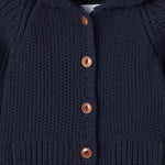 CARDIGAN CON CAPPUCCIO IN LANA E ACRILICO 25W213 DARKBLUE 1+ IN THE FAMILY KIDS 