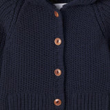 CARDIGAN CON CAPPUCCIO IN LANA E ACRILICO 25W213 DARKBLUE 1+ IN THE FAMILY KIDS 