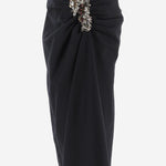 GONNA IN LANA CON DRAPPEGGIO E APPLICAZIONE DECORATIVA 010880 2193509 DRIES VAN NOTEN 