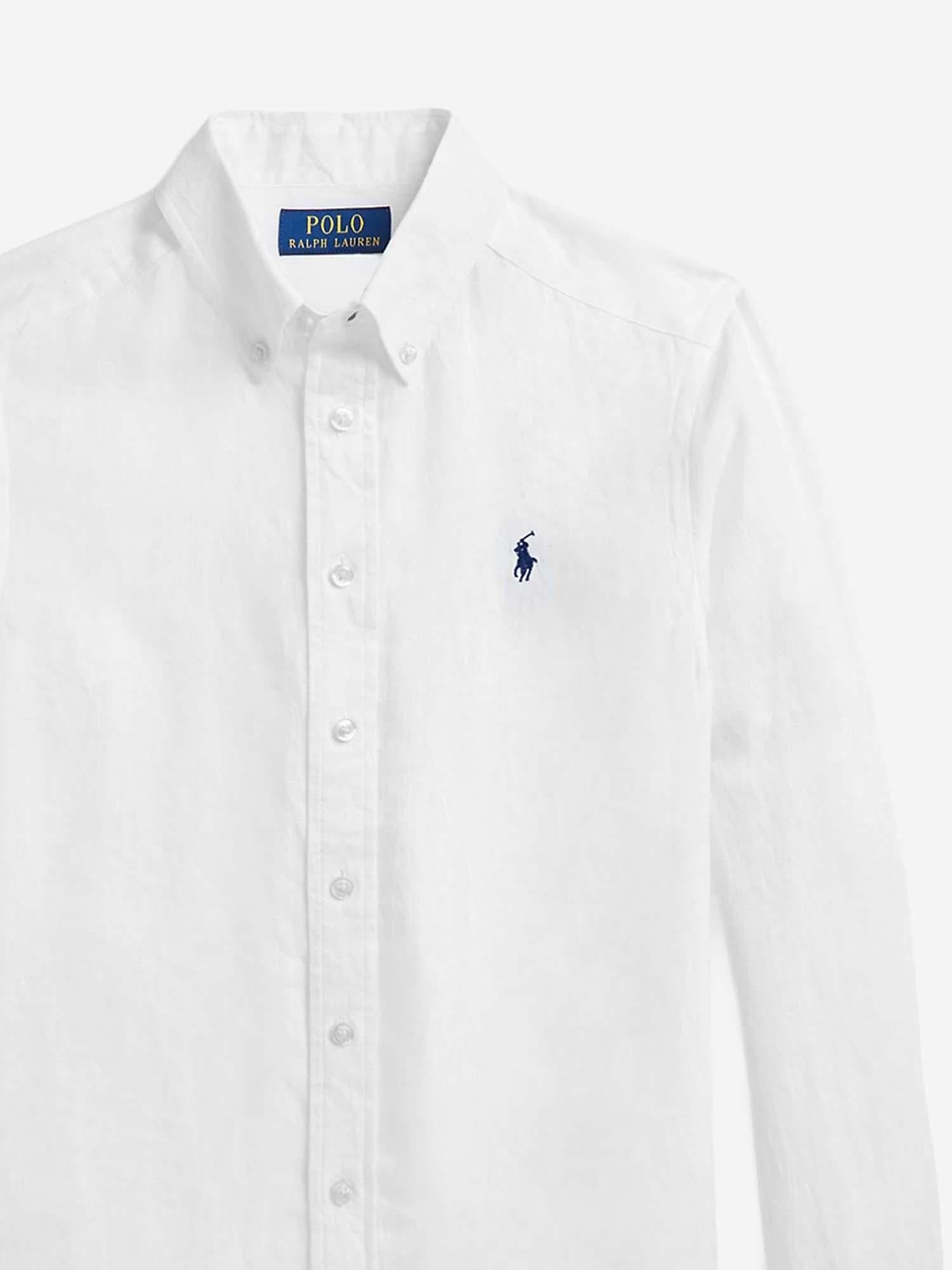 CAMICIA IN LINO CON LOGO 323967600 003 POLO RALPH LAUREN KIDS 