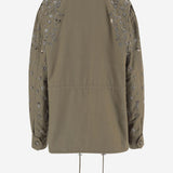 GIACCA IN COTONE RICAMATA CON APPLICAZIONI LUCIABRIGHT SAGE NOVELLE 