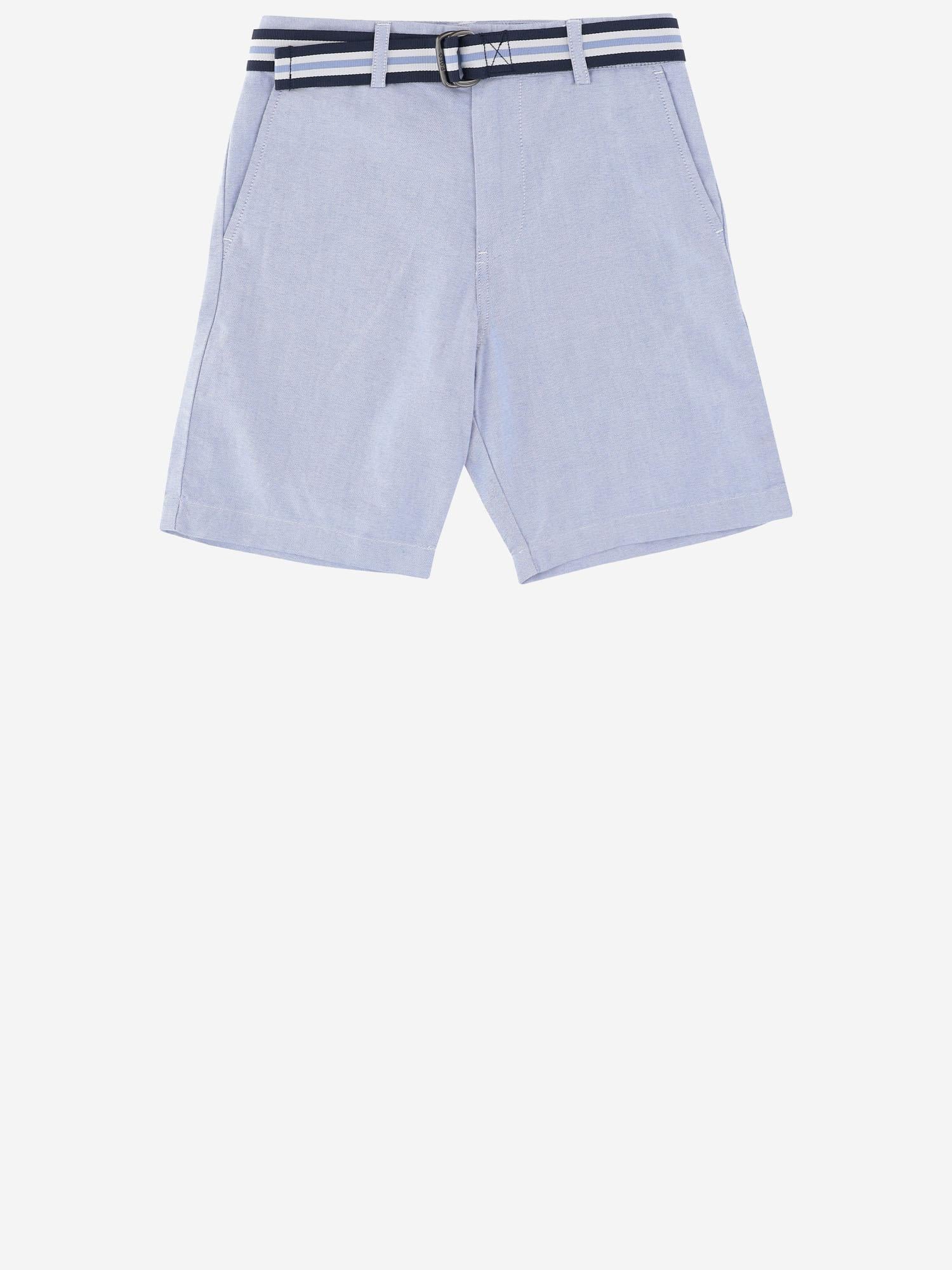 PANTALONI CORTI IN COTONE CON CINTURA A RIGHE 323963291 500 POLO RALPH LAUREN KIDS 
