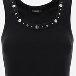 TOP IN COTONE STRETCH CON BORCHIE 1023209 1A172211B000 VERSACE 