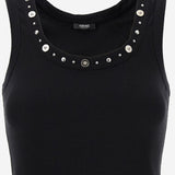 TOP IN COTONE STRETCH CON BORCHIE 1023209 1A172211B000 VERSACE 