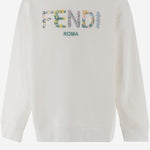 FELPA IN COTONE CON LOGO RICAMATO JFH159 5V0F0TU9 FENDI KIDS 