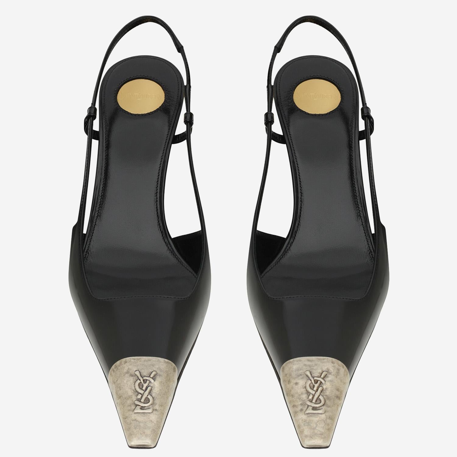 DÉCOLLETÉ APERTE SUL RETRO JEANNE IN PELLE LUCIDA 853184 AAFAN1000 SAINT LAURENT 