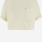T-SHIRT CROP IN JERSEY DI COTONE 777597 VKLZ09071 BOTTEGA VENETA 