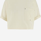 T-SHIRT CROP IN JERSEY DI COTONE 777597 VKLZ09071 BOTTEGA VENETA 