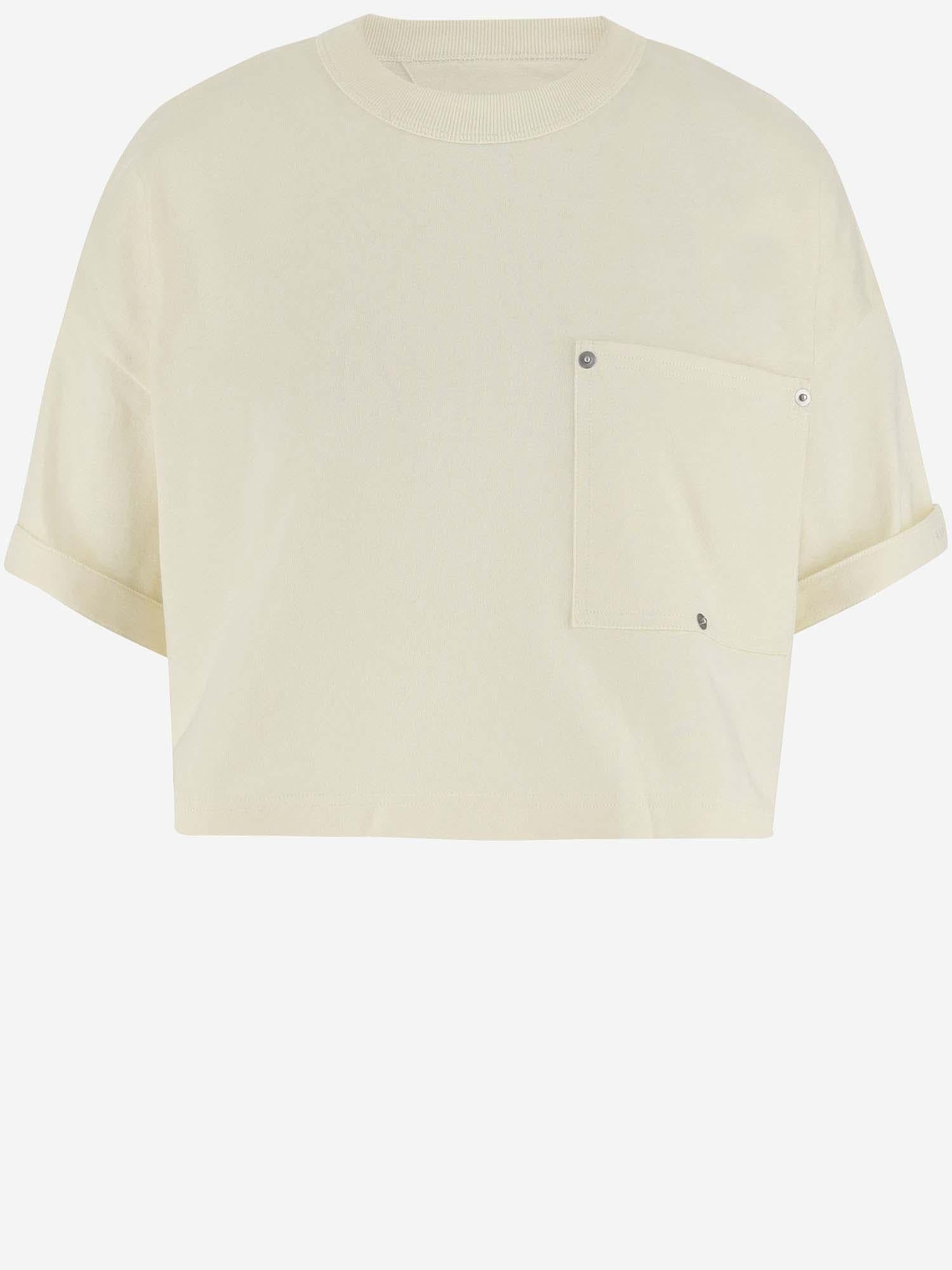 T-SHIRT CROP IN JERSEY DI COTONE 777597 VKLZ09071 BOTTEGA VENETA 