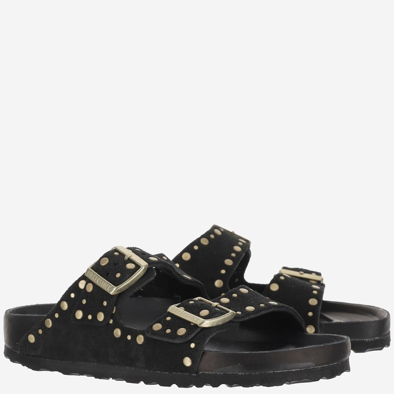 SANDALI ARIZONA Rivet IN SUEDE 1027855 BLACK BIRKENSTOCK 