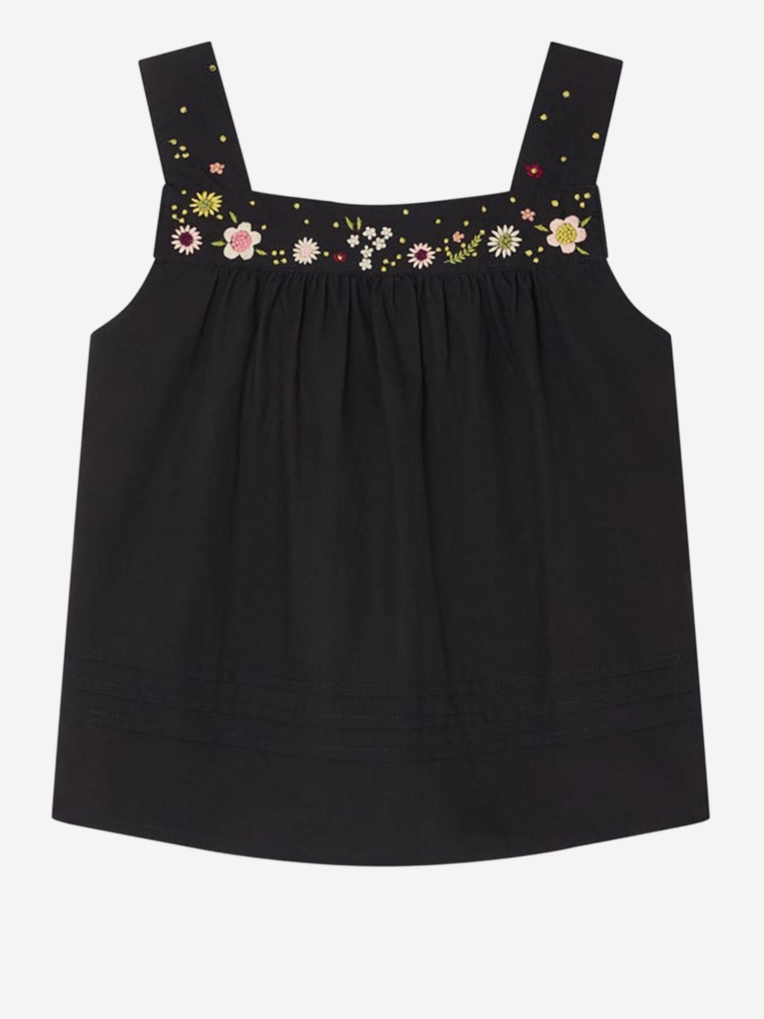 Top Elija con ricami floreali in cotone biologico S06GBLW00002 199A BONPOINT KIDS 