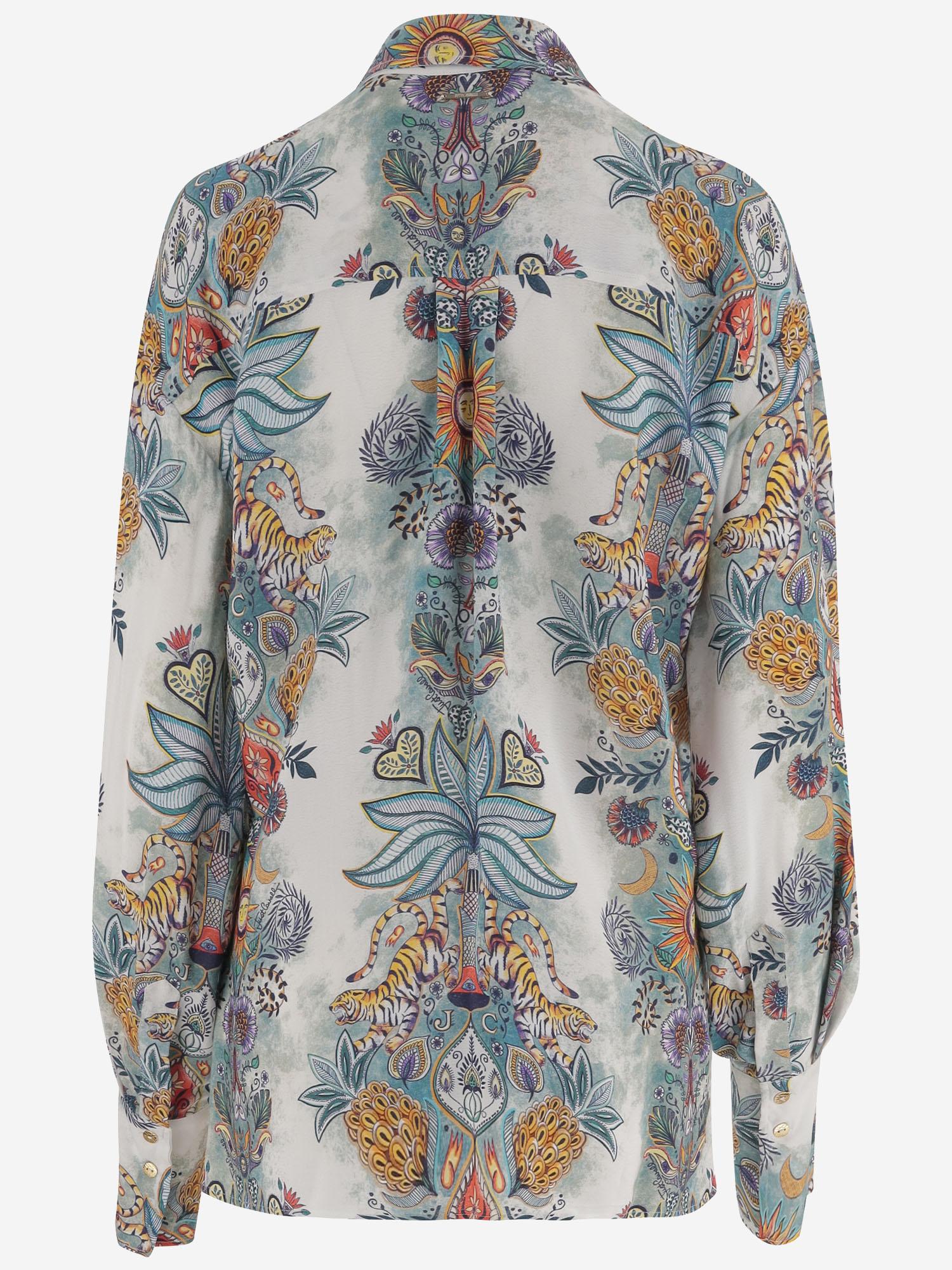 CAMICIA IN VISCOSA CON STAMPA BOTANICA 80PAL233 NS837217 JUST CAVALLI 