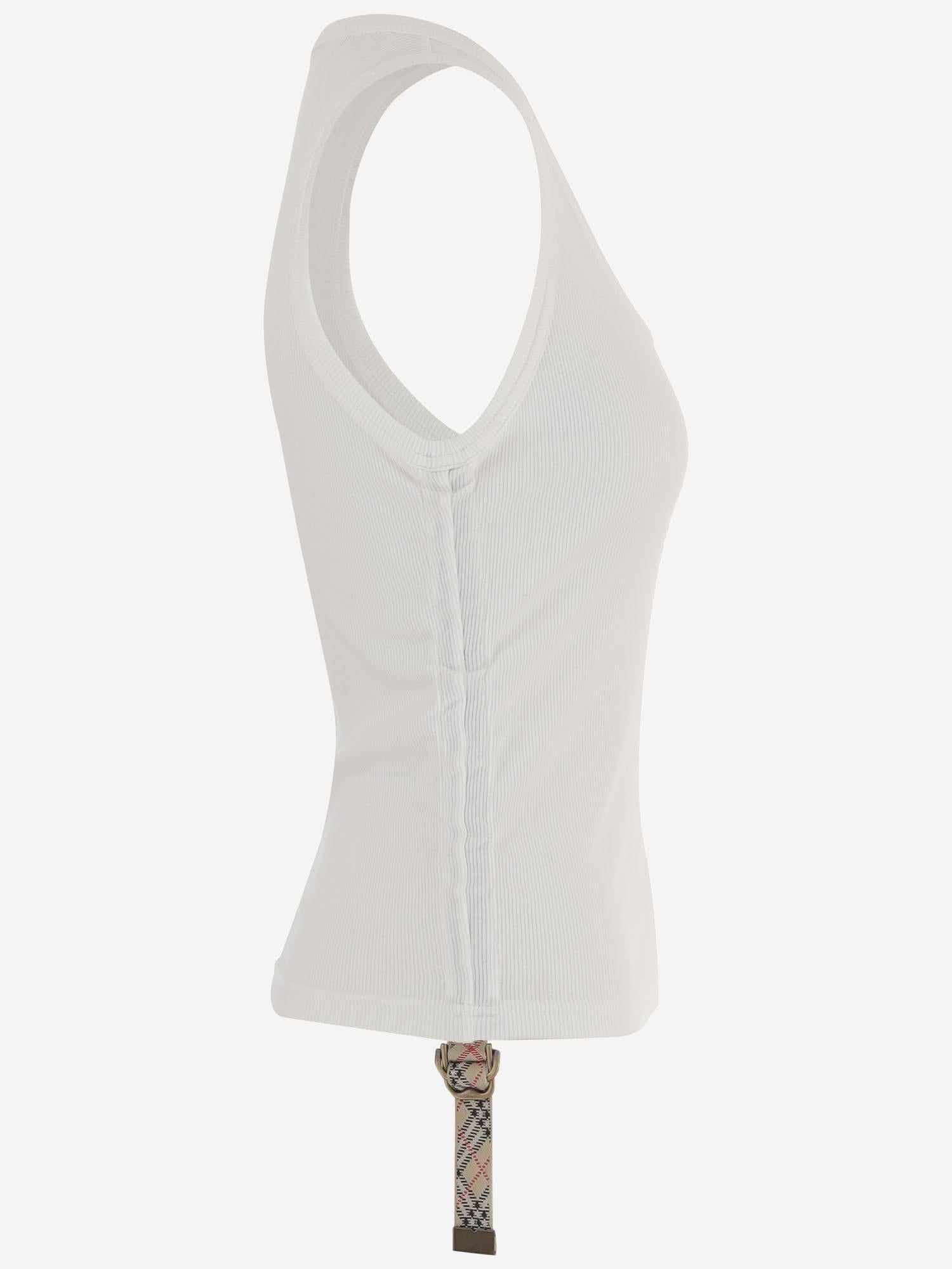 CANOTTA IN COTONE STRETCH 8123631 CHALK BURBERRY 