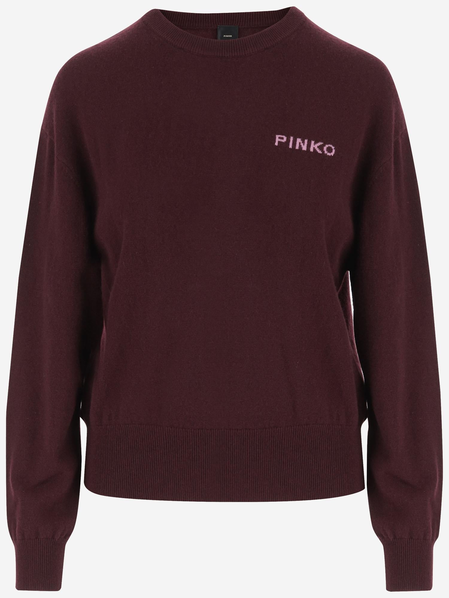 MAGLIONE IN LANA E CASHMERE CON LOGO 105561 A2SIYND PINKO 