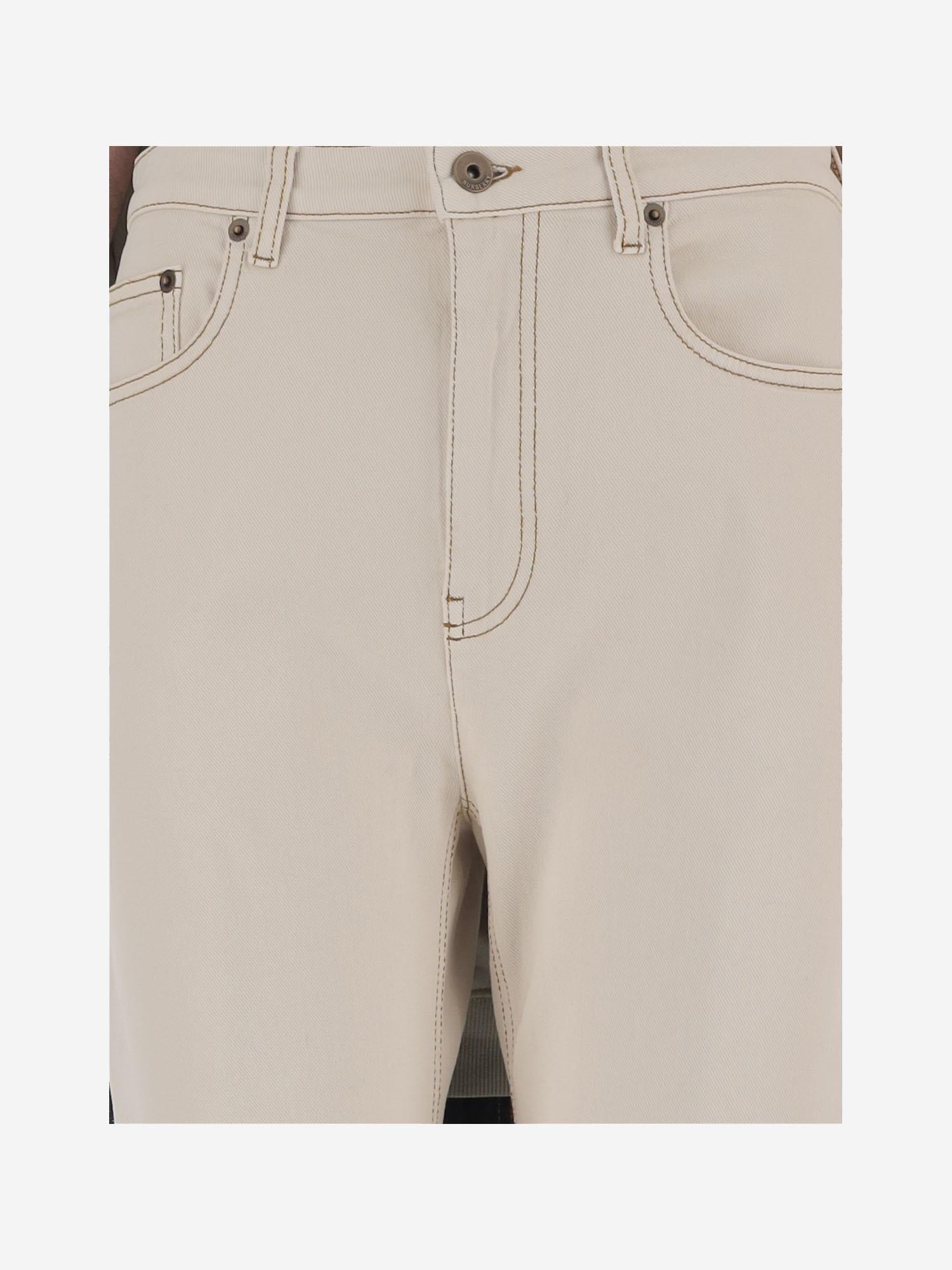 JEANS IN DENIM DI COTONE CON LOGO 8118523 CERAMICWHITE BURBERRY 