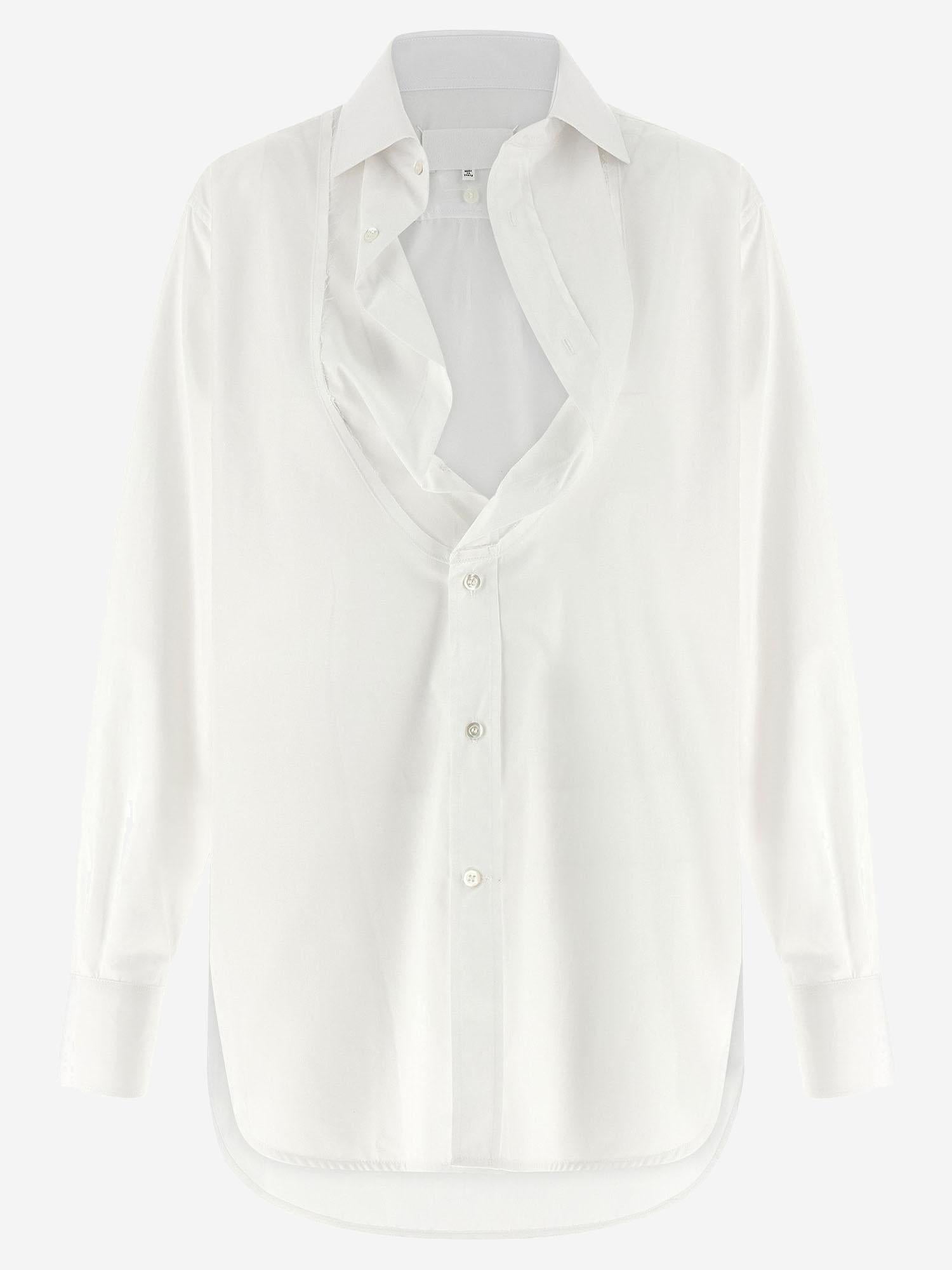 CAMICIA IN COTONE CON COLLETTO RIPIEGATO S29DT0018 S43001100 MAISON MARGIELA 