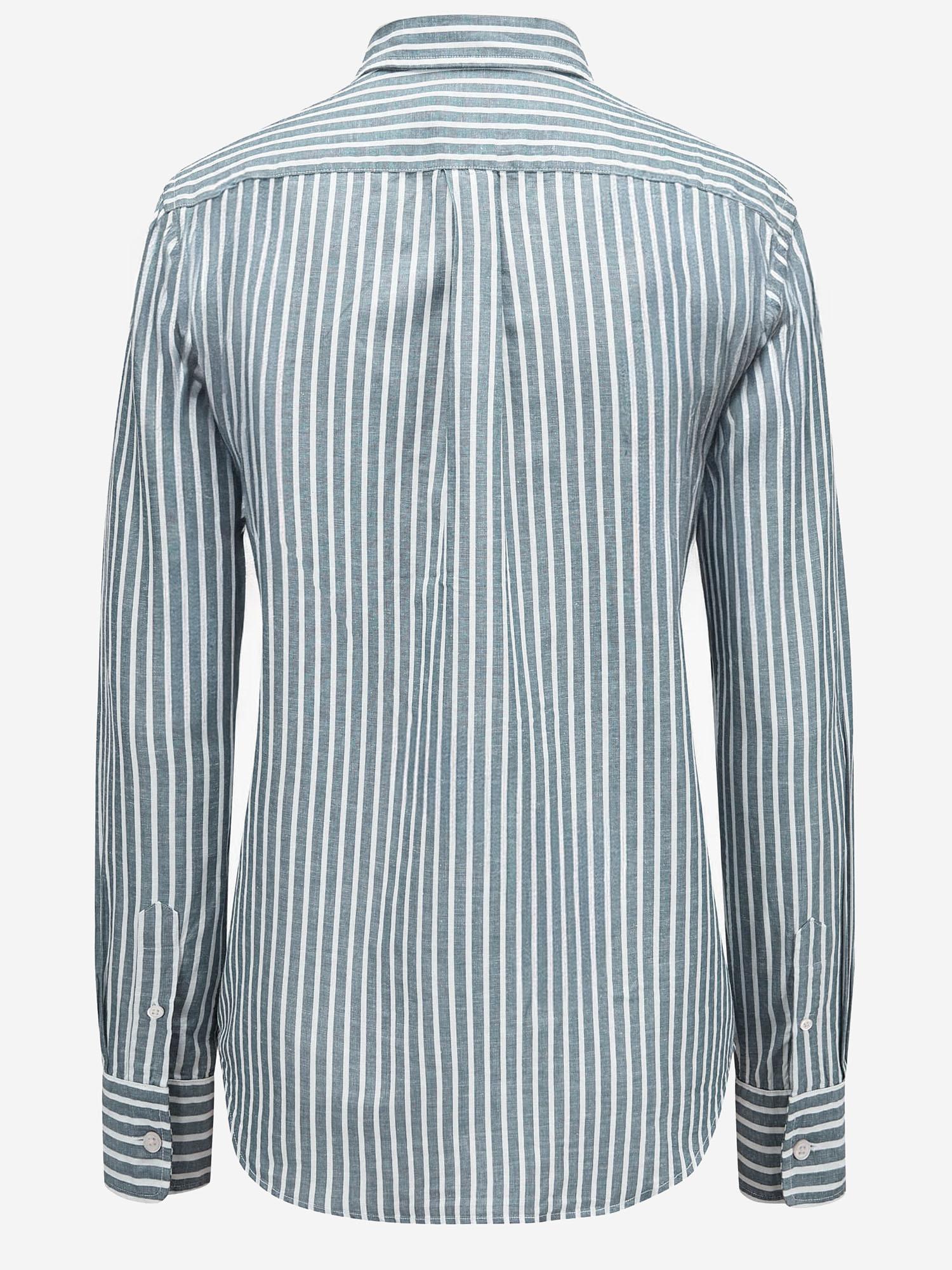 CAMICIA IN LINO E COTONE A RIGHE 211971514 500 POLO RALPH LAUREN 