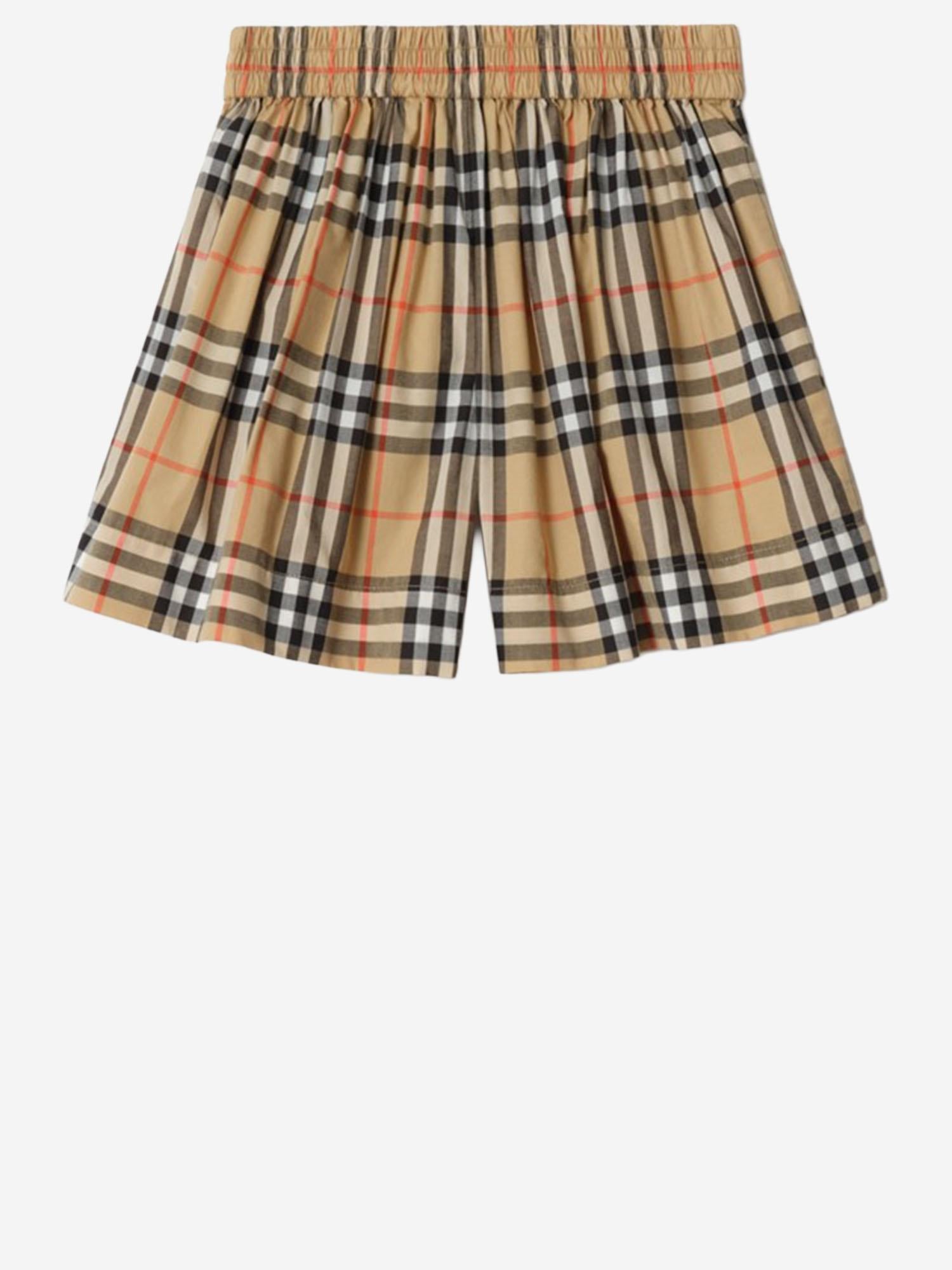 PANTALONI CORTI IN COTONE CON MOTIVO CHECK 8117159 SANDIPCHECK BURBERRY KIDS 