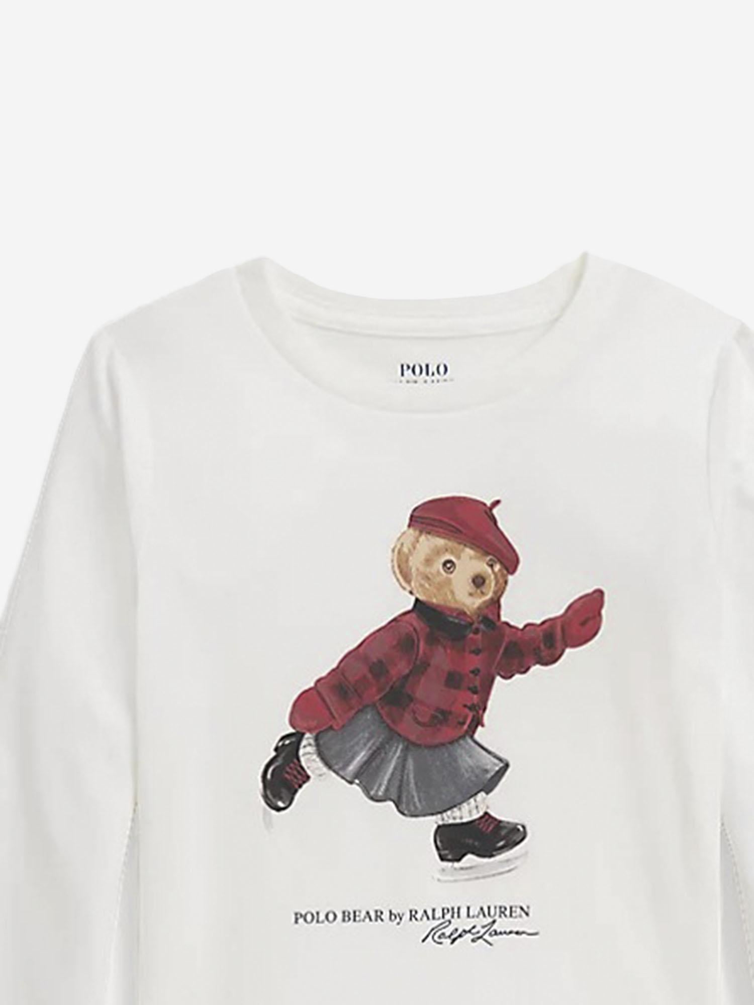 MAGLIA IN COTONE CON STAMPA POLO BEAR 313P00435 001 POLO RALPH LAUREN KIDS 