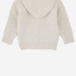 CARDIGAN IN LANA E ACRILICO 25W076 ECRU 1+ IN THE FAMILY KIDS 