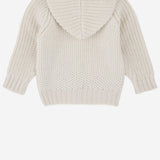 CARDIGAN IN LANA E ACRILICO 25W076 ECRU 1+ IN THE FAMILY KIDS 