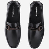 Mocassini Driver con ornamento Gancini FRONT4 110NEROCIOCCOLATONERO SALVATORE FERRAGAMO 