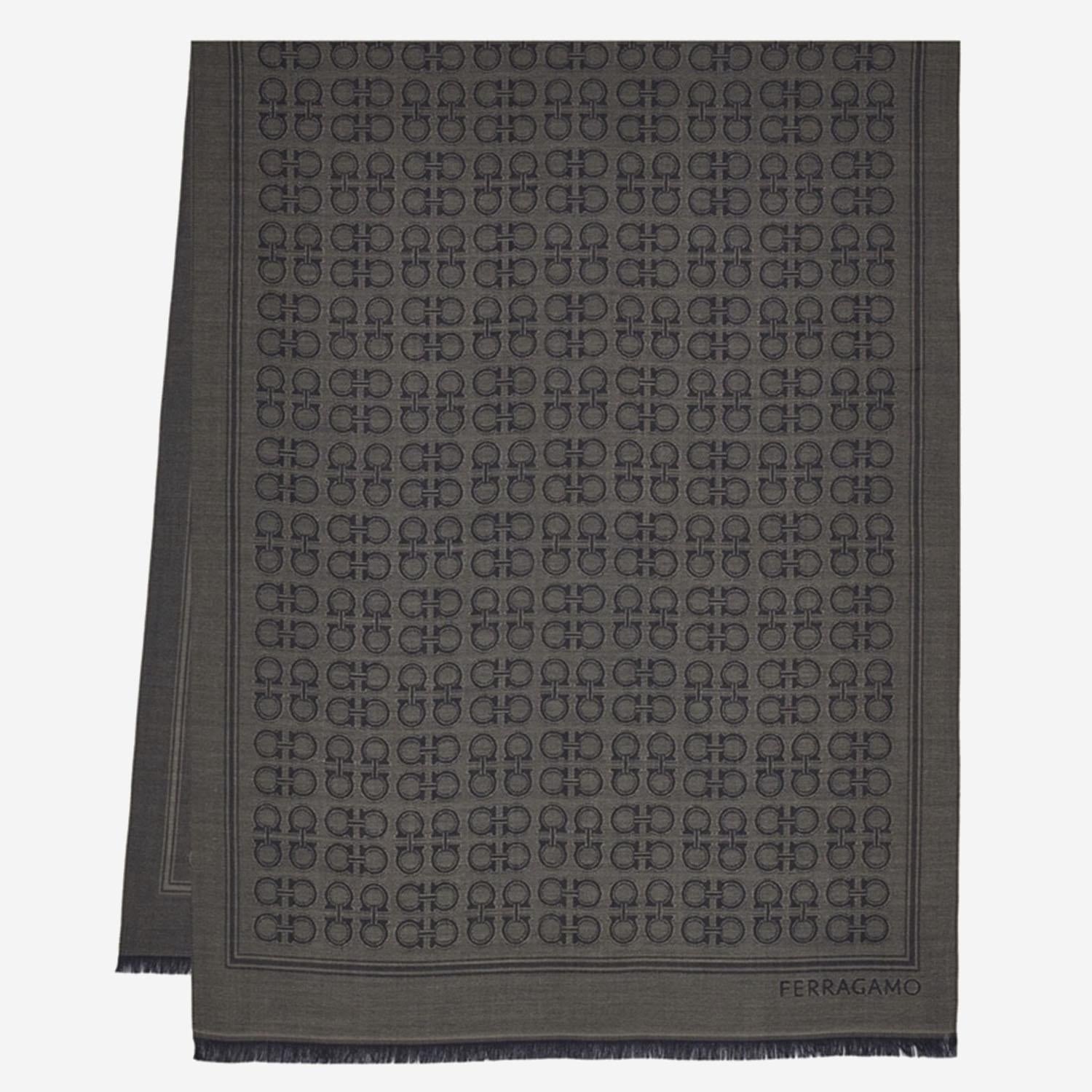 FOULARD IN LANA E SETA 520144 002TOUPEGRAY SALVATORE FERRAGAMO 