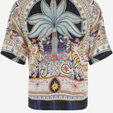 CAMICIA IN VISCOSA CON LOGO E STAMPA FANTASIA 80OALF04 CNF05004 JUST CAVALLI 