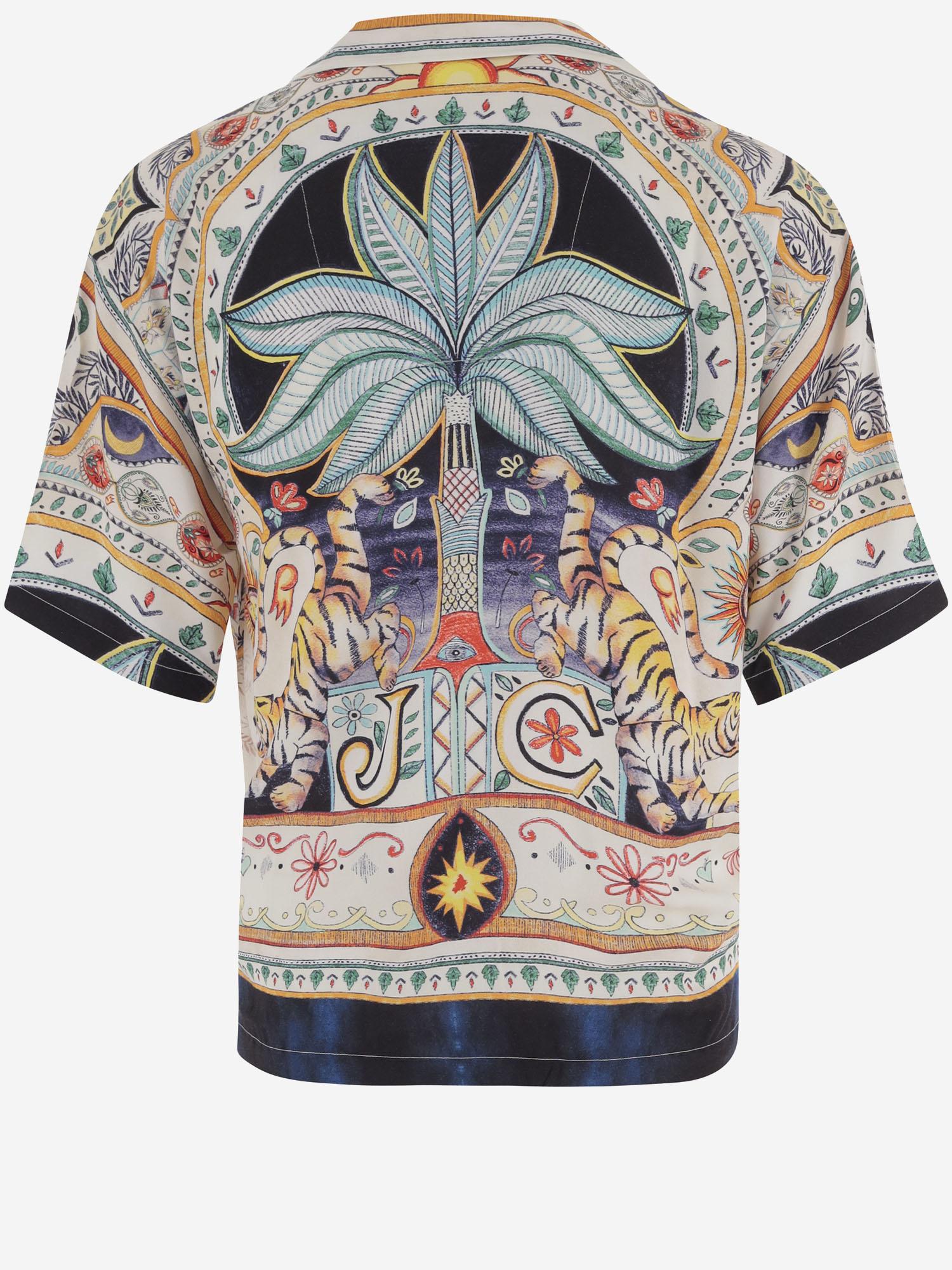 CAMICIA IN VISCOSA CON LOGO E STAMPA FANTASIA 80OALF04 CNF05004 JUST CAVALLI 