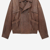 BOMBER IN PELLE DI AGNELLO INVECCHIATA 843931 YCSX22800 SAINT LAURENT 
