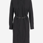 Abito in popeline di cotone con cintura con Morsetto 835601 Z8B1W1000 GUCCI 