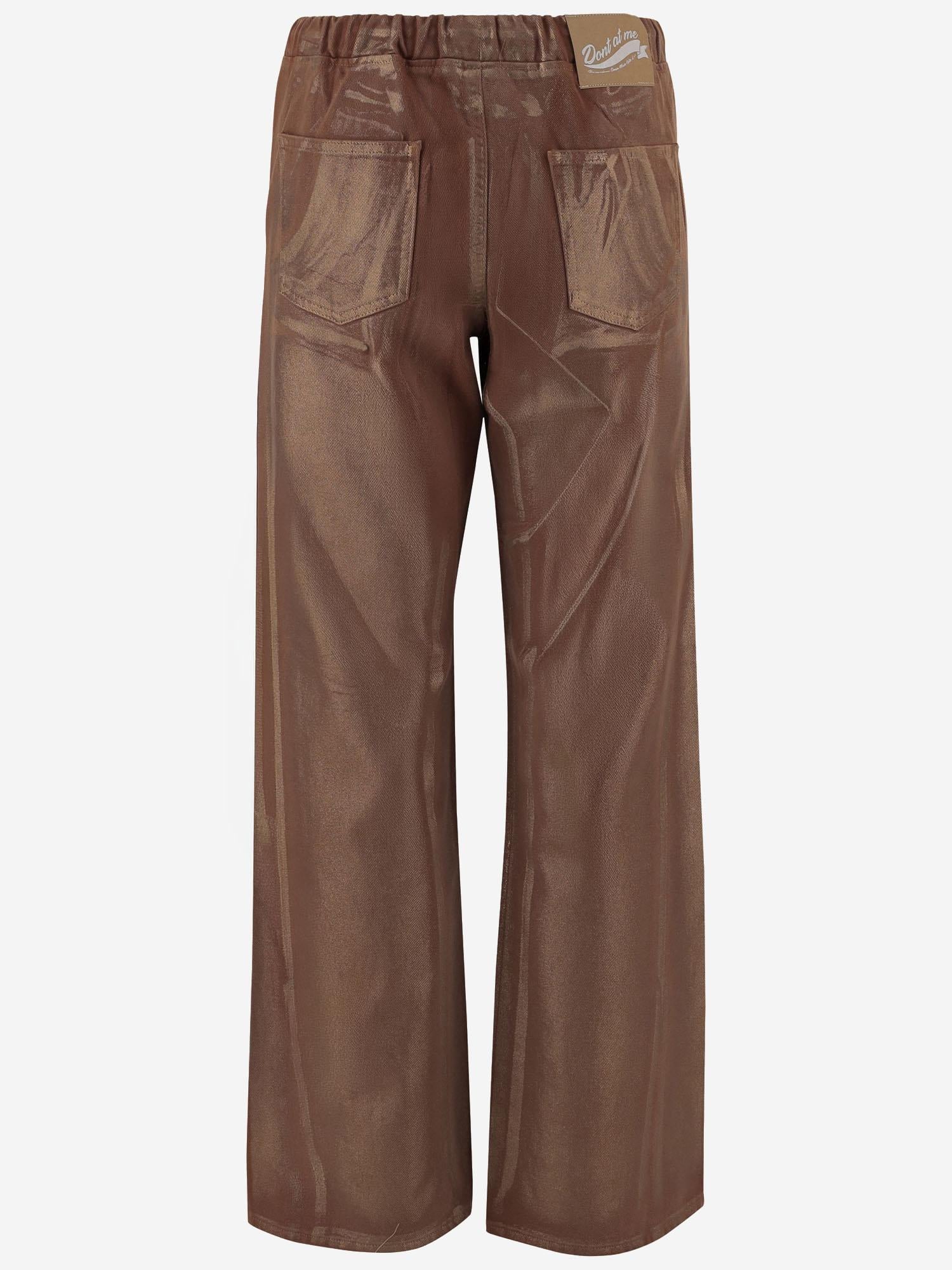 PANTALONI IN COTONE CON COULISSE DAM25.M02 BROWN DONT @ ME 