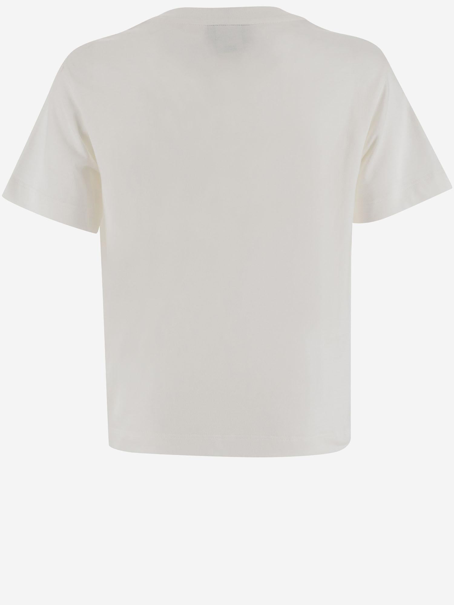 T-SHIRT IN COTONE CON LOGO RICAMATO JFI385 7AJF0TU9 FENDI KIDS 