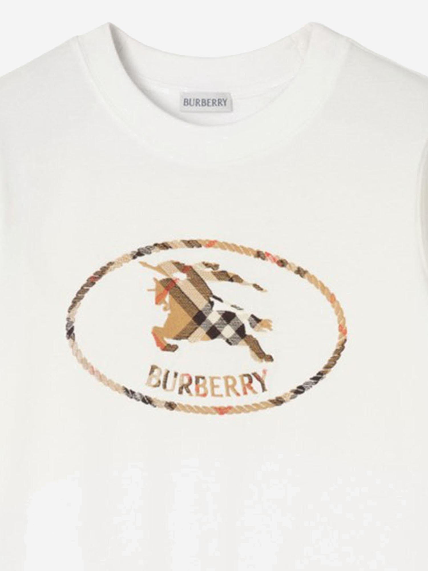 T-SHIRT IN COTONE CON LOGO 8126358 CHALK BURBERRY 